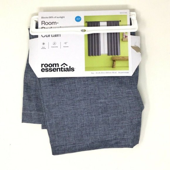Room Essentials Blue Thermal Room Darkening Curtai